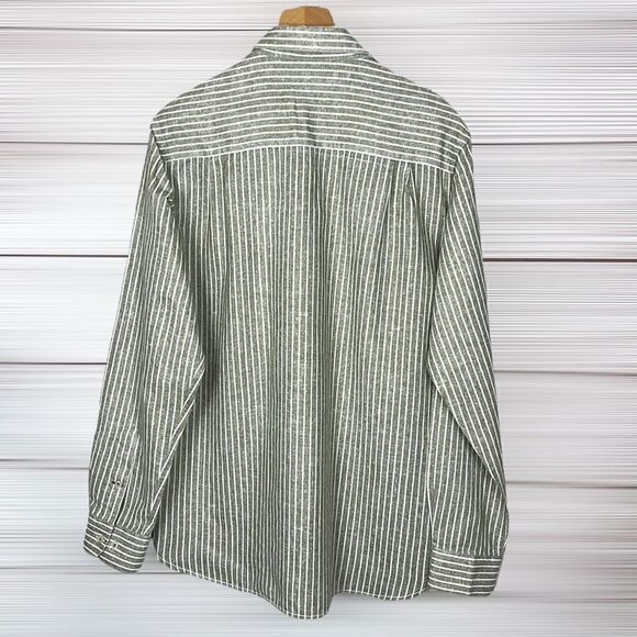 Matt Totillo Linen - Cotton Blend Button Down Shirt Striped, Long Sleeves - Picture 8 of 11